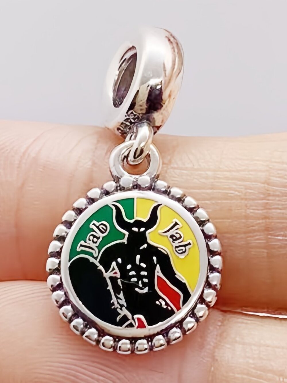 Pandora Jab Jab Grenada Destination Dangle Charm Carnival Flag Color Enamel